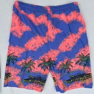 Vtg Pacific Heat drawstring board shorts 100% cotton Size XL Made in USA